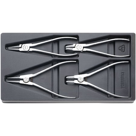 Stahlwille Tools Set w.4 pliers, chrome plated 4-pcs. 96650004